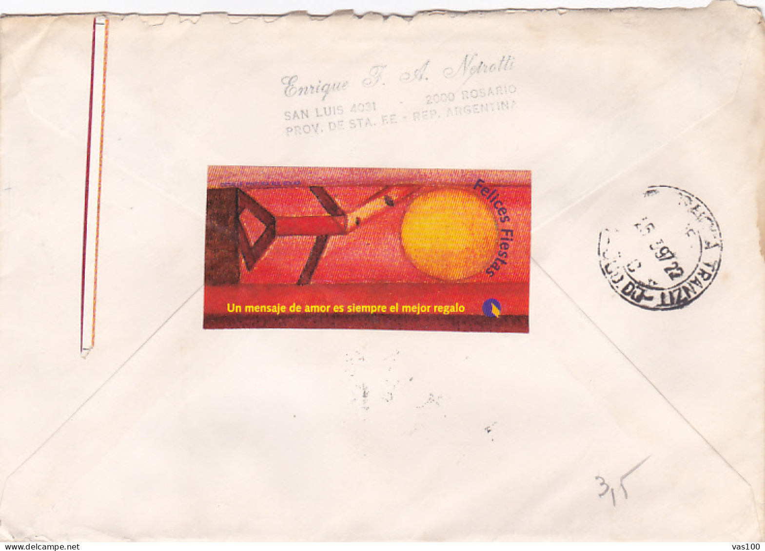 MINING, OLYMPIC GAMES, GENERAL SAN MARTIN'S SWORD, OTAMENDI PARK, STAMPS ON COVER, OBLIT FDC, 1997, ARGENTINA - Covers & Documents