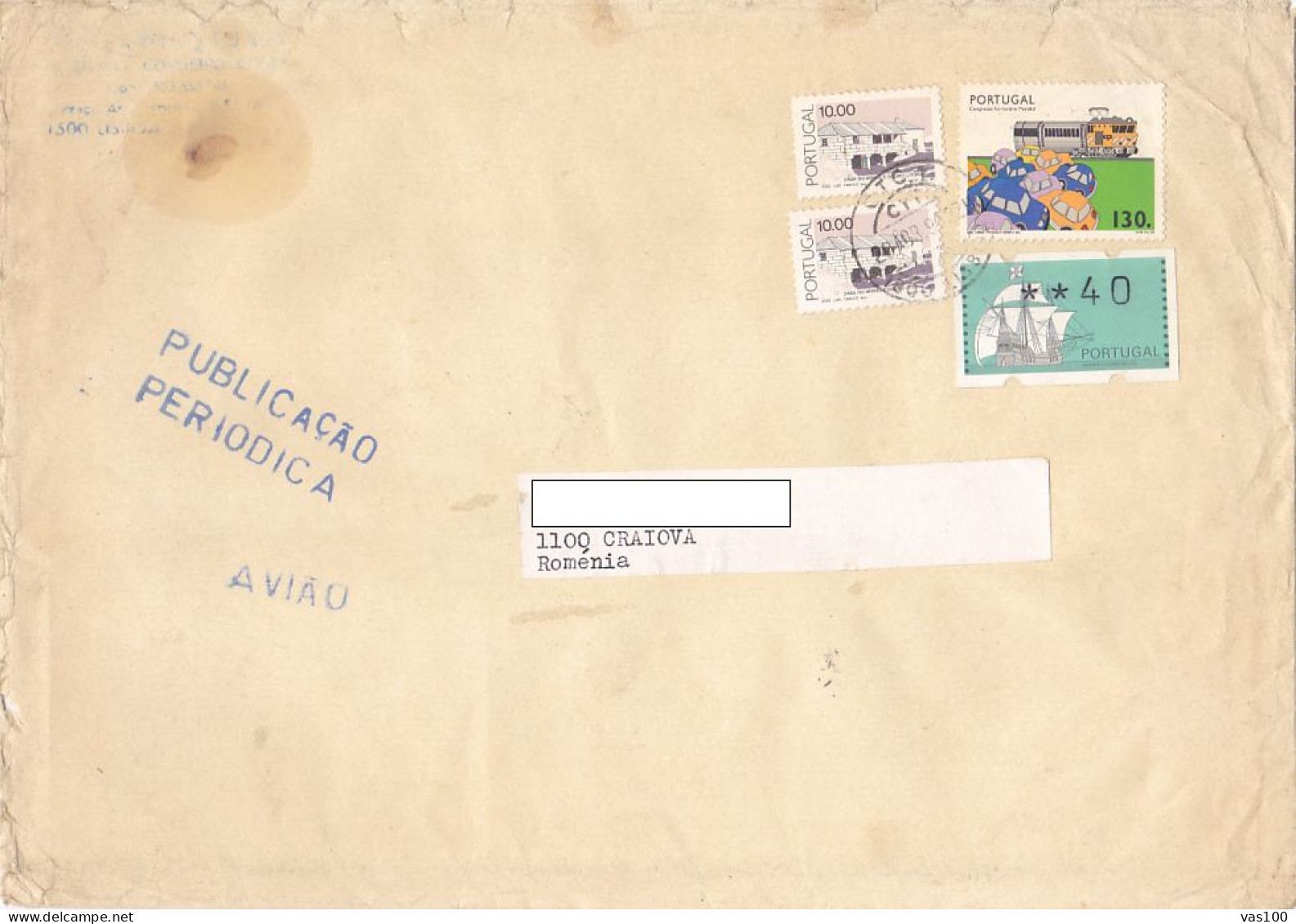 ARCHITECTURE, TRAINS, RAILWAYS CONGRESS, SHIP MACHINE PRINTED, STAMPS ON COVER, 1994, PORTUGAL - Brieven En Documenten