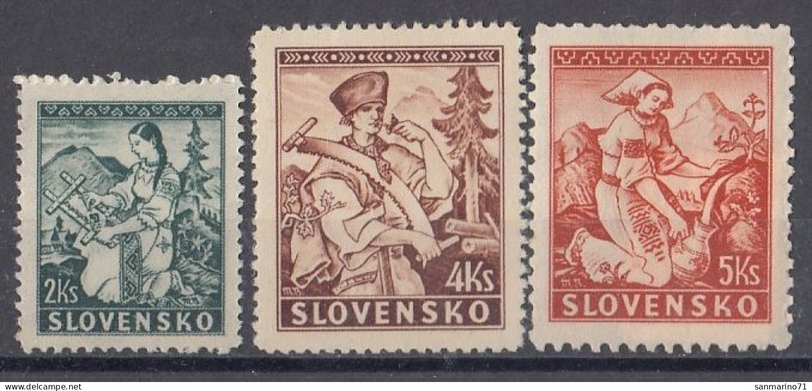 SLOVAKIA 43-45,unused,falc Hinged - Unused Stamps