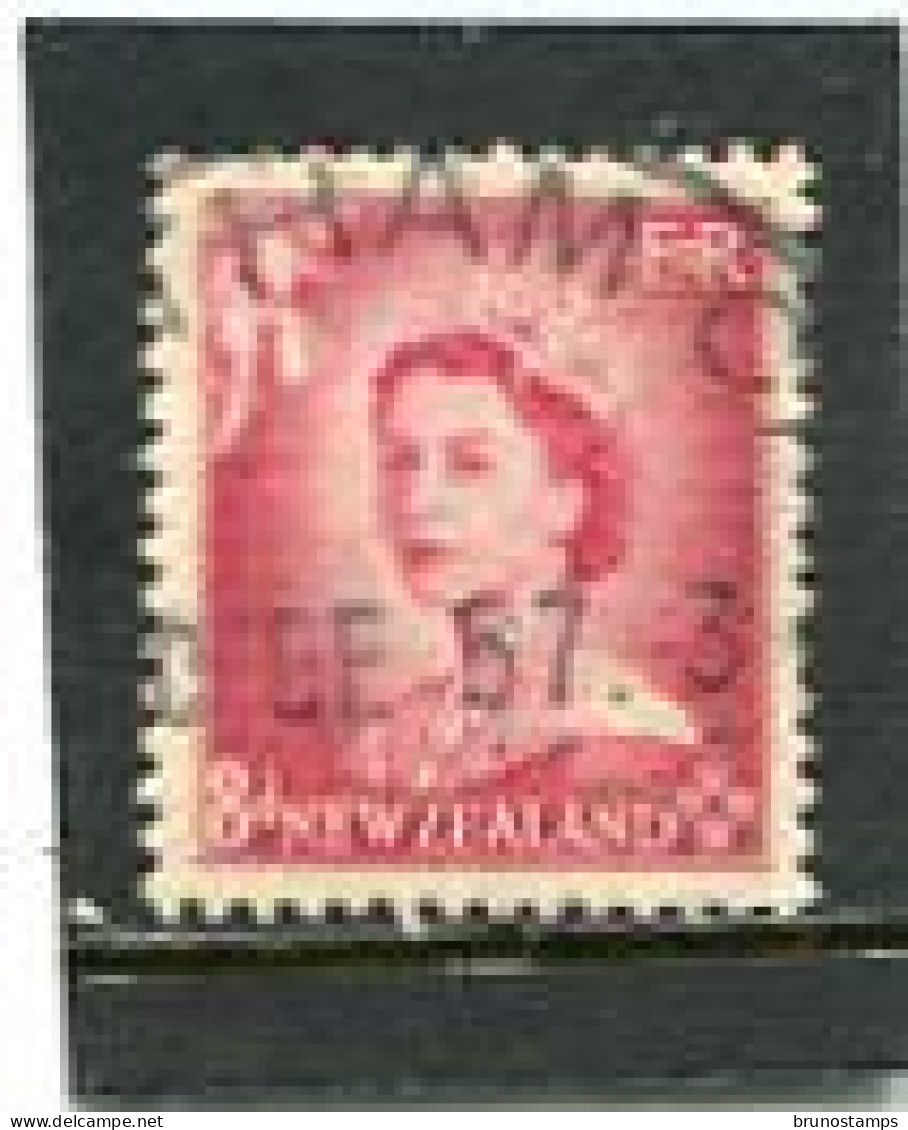 NEW ZEALAND - 1953  8d  QUEEN ELISABETH DEFINITIVE  FINE USED - Usati