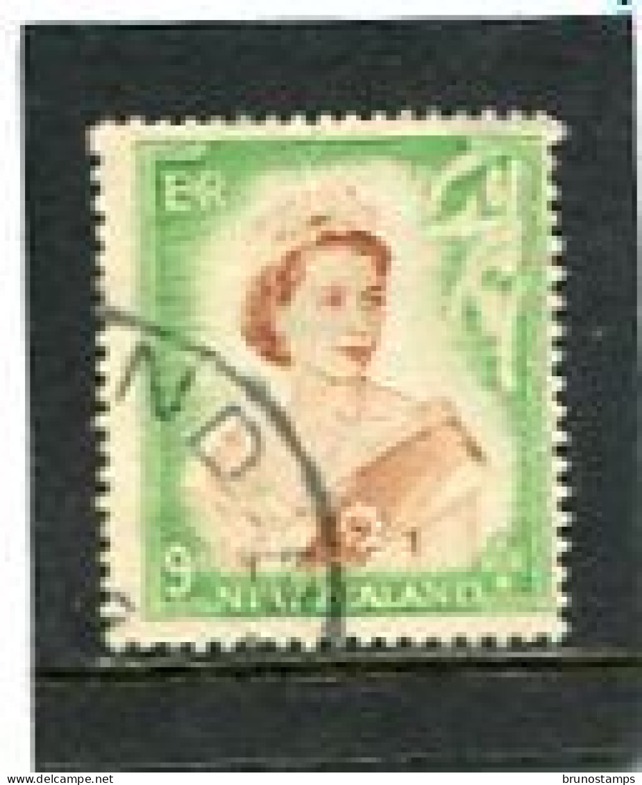 NEW ZEALAND - 1953  9d  QUEEN ELISABETH DEFINITIVE  FINE USED - Gebraucht