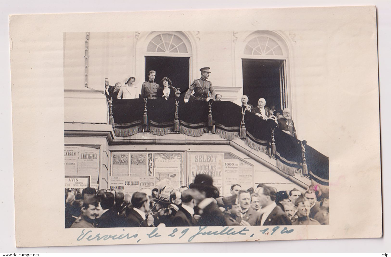 Carte Photo Verviers  Roi Albert Au Balcon   1920 - Verviers