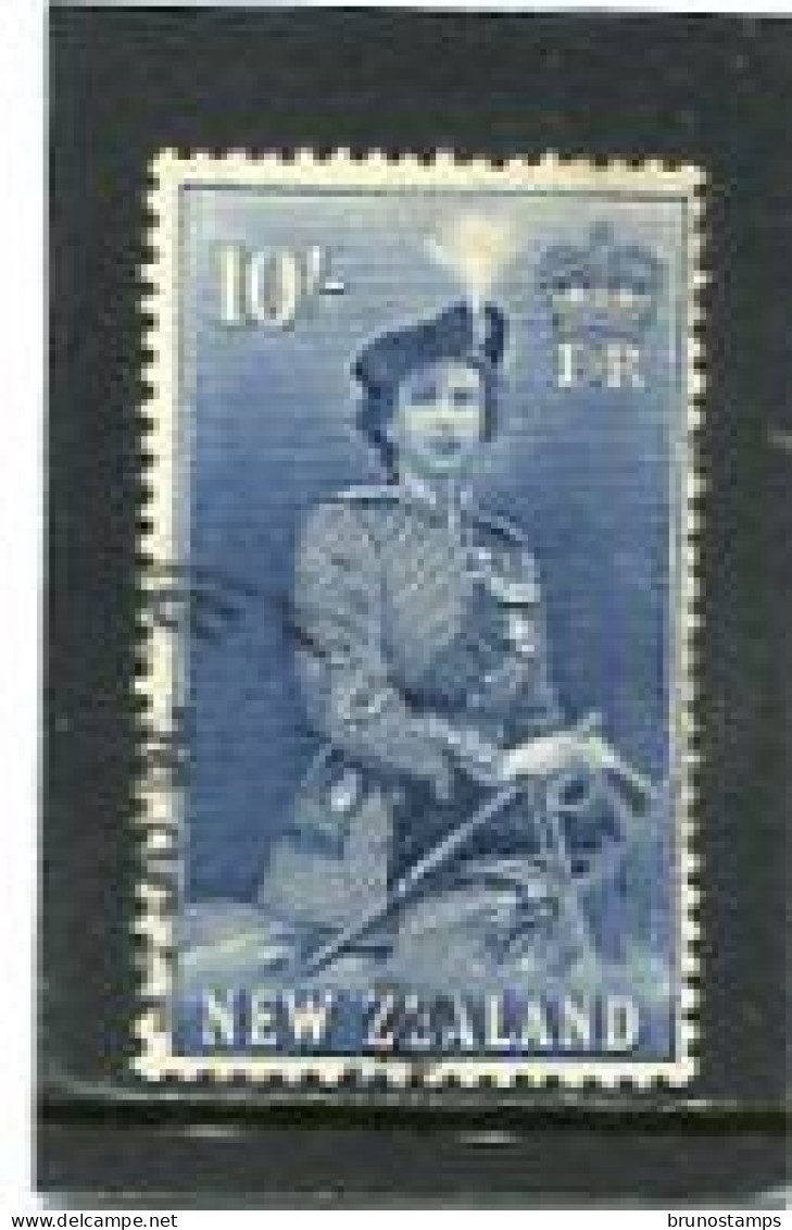 NEW ZEALAND - 1953  10s  QUEEN ELISABETH DEFINITIVE  FINE USED - Used Stamps