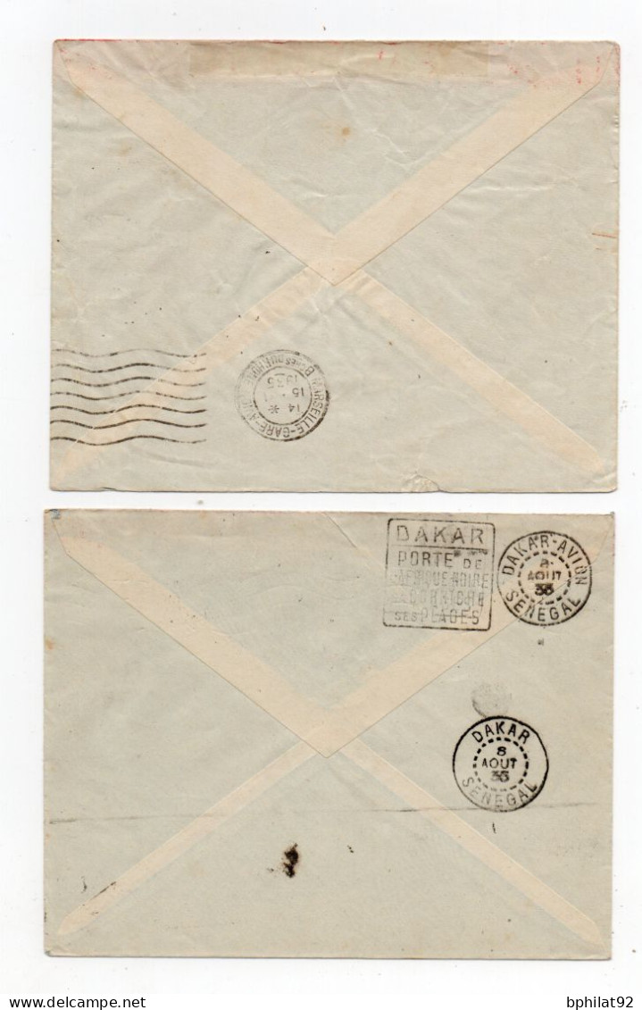 !!! LOT DE 2 LETTRES DE GAO, SOUDAN FRANÇAIS, POUR CHOISY LE ROI, 1935, PAR AVION, VIA DAKAR - Lettres & Documents