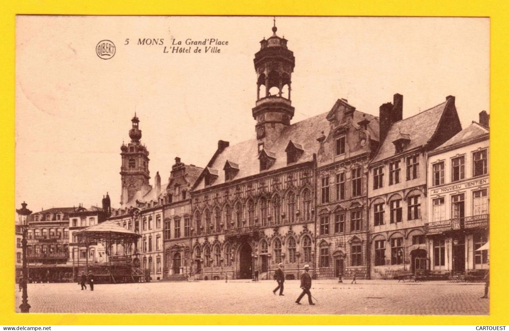 CPA Mons - L Hôtel De Ville Animée - 1922 - Mons