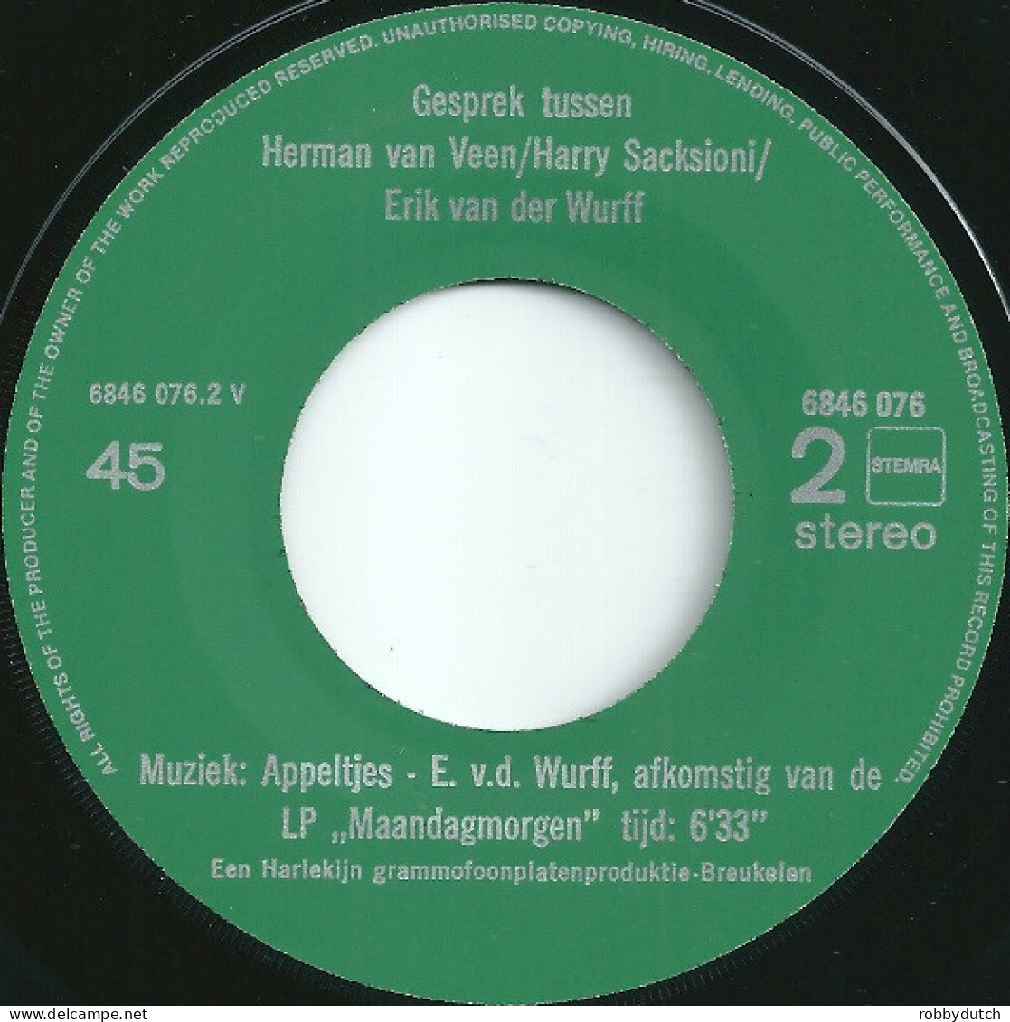 * 7" EP  *  HERMAN VAN VEEN - 1 JANUARI - 31 MEI 1981 (Gesprek Tussen Herman Van Veen / Harry Sacksioni / Erik Van Der W - Autres - Musique Néerlandaise