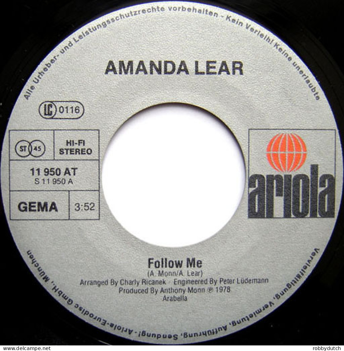 * 7"  *  AMANDA LEAR - FOLLOW ME (Germany 1978) - Soul - R&B