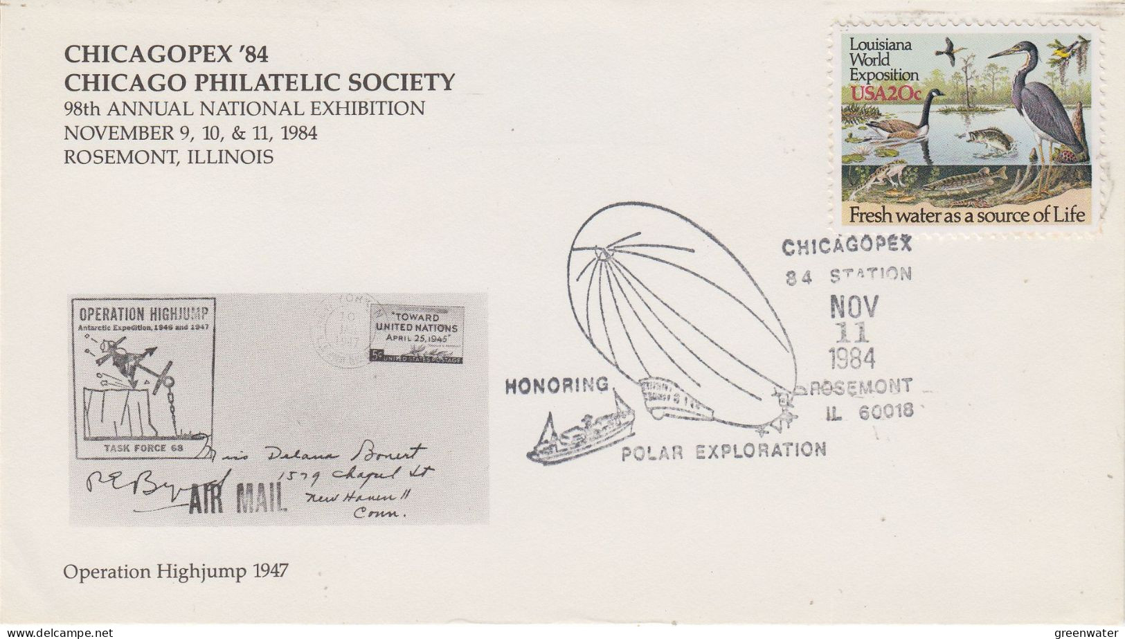 USA Polar Exploration Chicagopex '84 Ca NOV 11 1984 (SD199) - Events & Commemorations