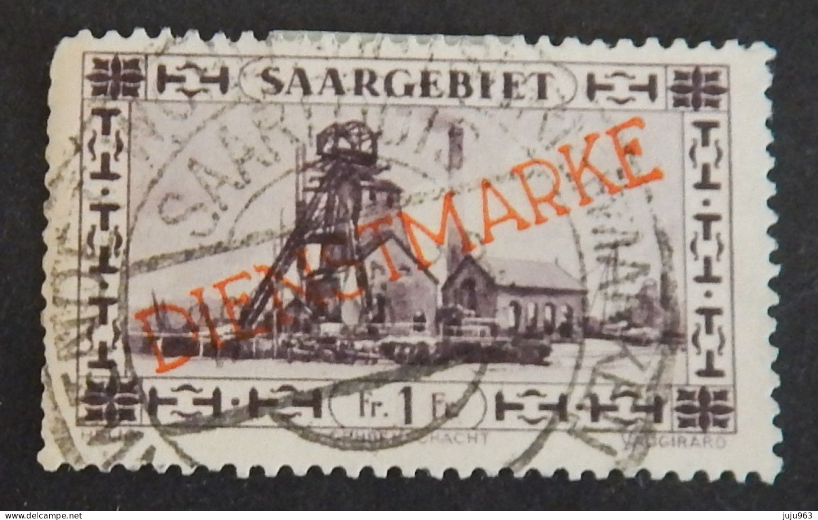 SARRE SERVICE  YT 25 OBLITERE  ANNÉES 1927/1934 - Oficiales