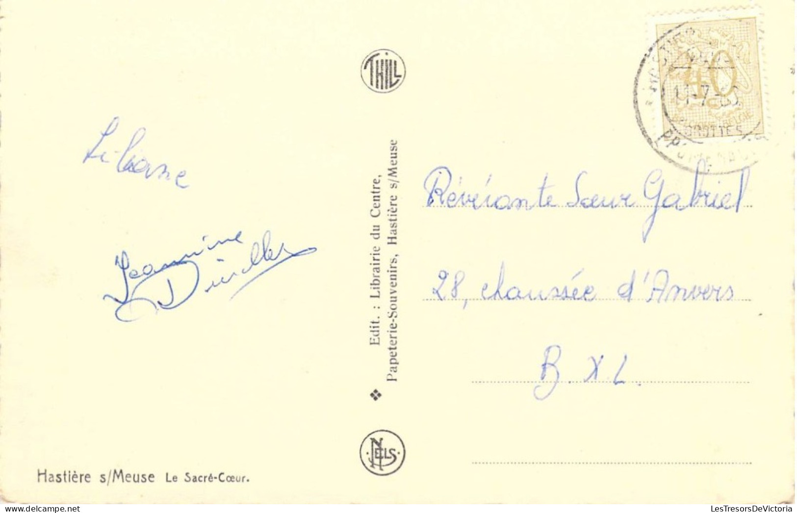 BELGIQUE - HASTIERE - Le Sacré Coeur - Edit Librairie Du Centre - Carte Postale Ancienne - Hastiere