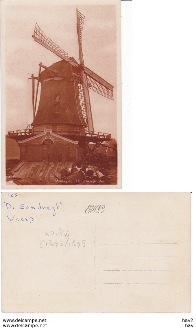 Weesp Houtzaagmolen De Eendragt WP1826 - Weesp