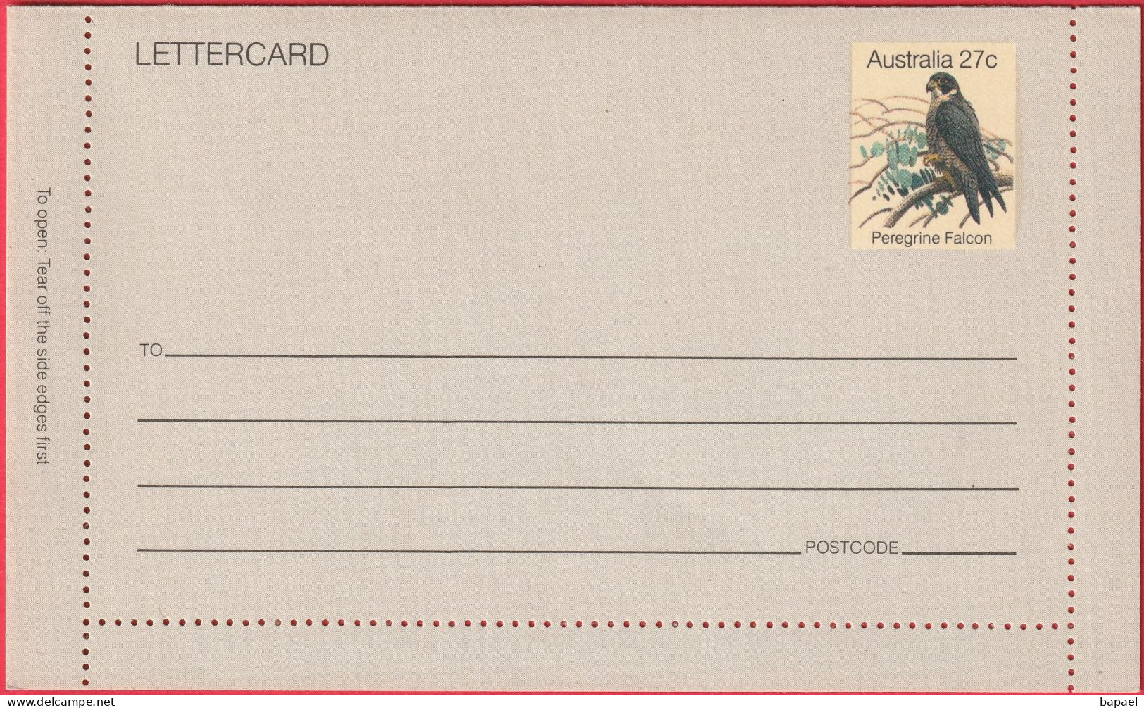 Entier Postal - Australie (Carte-Lettre) - Le Faucon Pèlerin Et Pygargue à Ventre Blanc (Recto-Verso) - Aerogramme