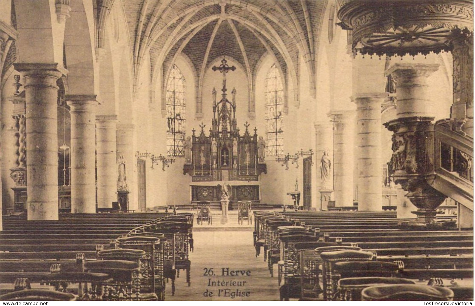 BELGIQUE - Herve - Intérieur De L'Eglise - Carte Postale Ancienne - Herve