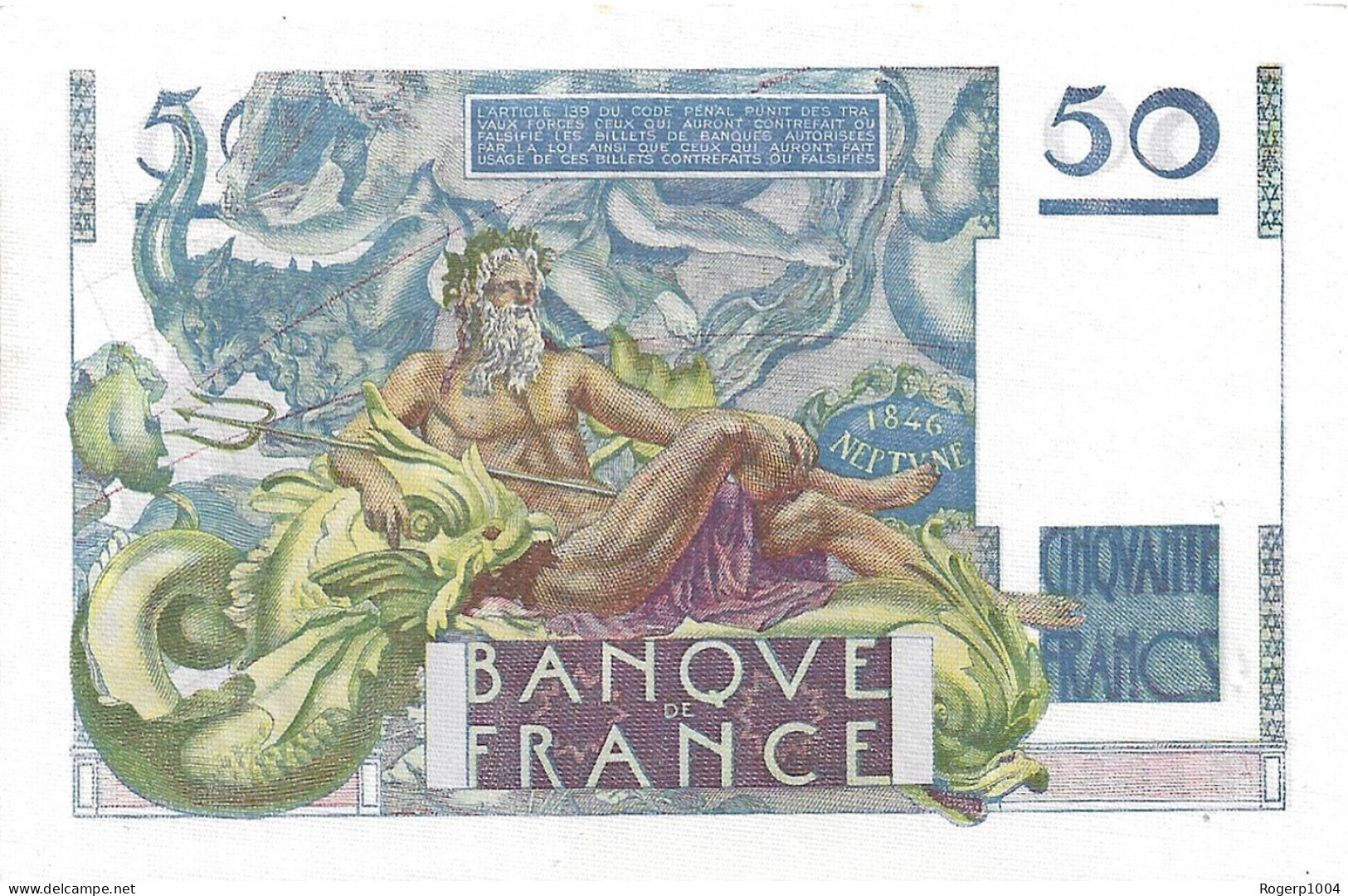 FRANCE * 50 Francs * LE VERRIER * Date 31/05/1946 * État/Grade SPL/AU * Fay. 20.05 - 50 F 1946-1951 ''Le Verrier''