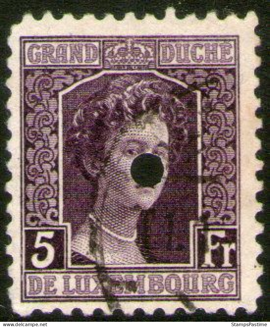 LUXEMBURGO - LUXEMBOURG Sello Usado GRAN DUQUESA ADELAIDE X 5 Francos Año 1914 – Valorizado En Catálogo U$S 47.50 - 1914-24 Marie-Adélaida