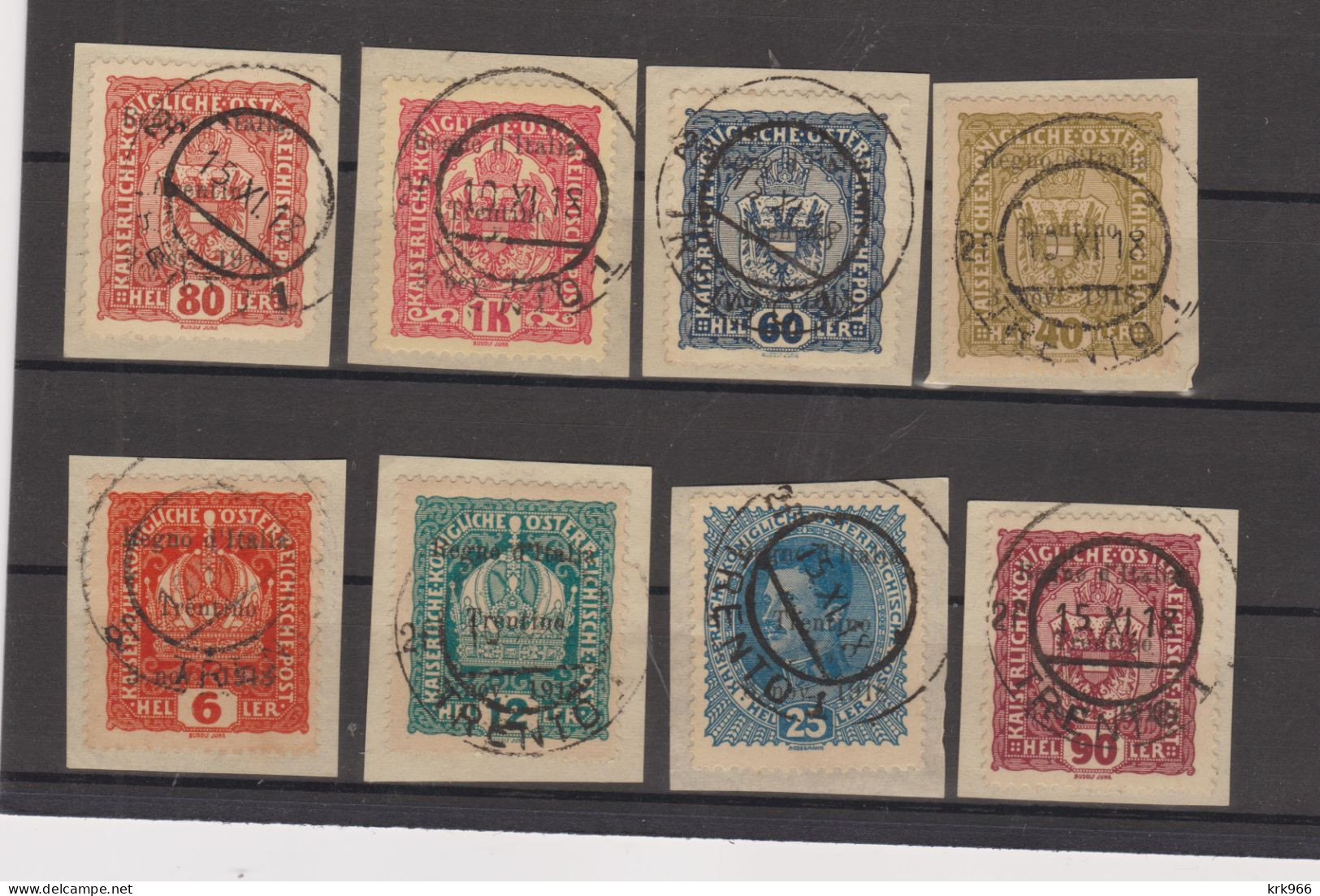 ITALY 1918 TRENTO Nice Ovpt Stamps Used On Cuts - Trento