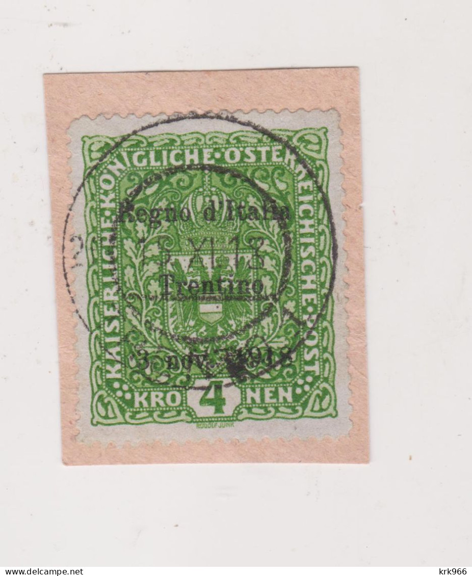 ITALY 1918 TRENTO Nice Ovpt Stamp Used On Cut - Trente