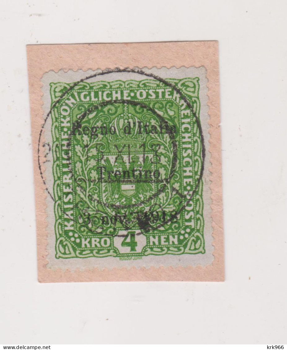 ITALY 1918 TRENTO Nice Ovpt Stamp Used On Cut - Trentino