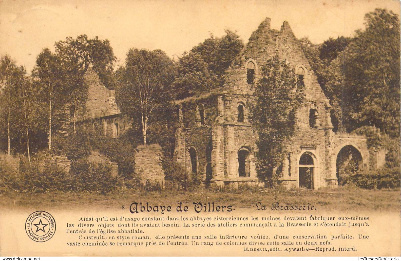 BELGIQUE - VILLERS LA VILLE -  L'Abbaye De Villers - La Brasserie - Edit E Desaix - Carte Postale Ancienne - Villers-la-Ville