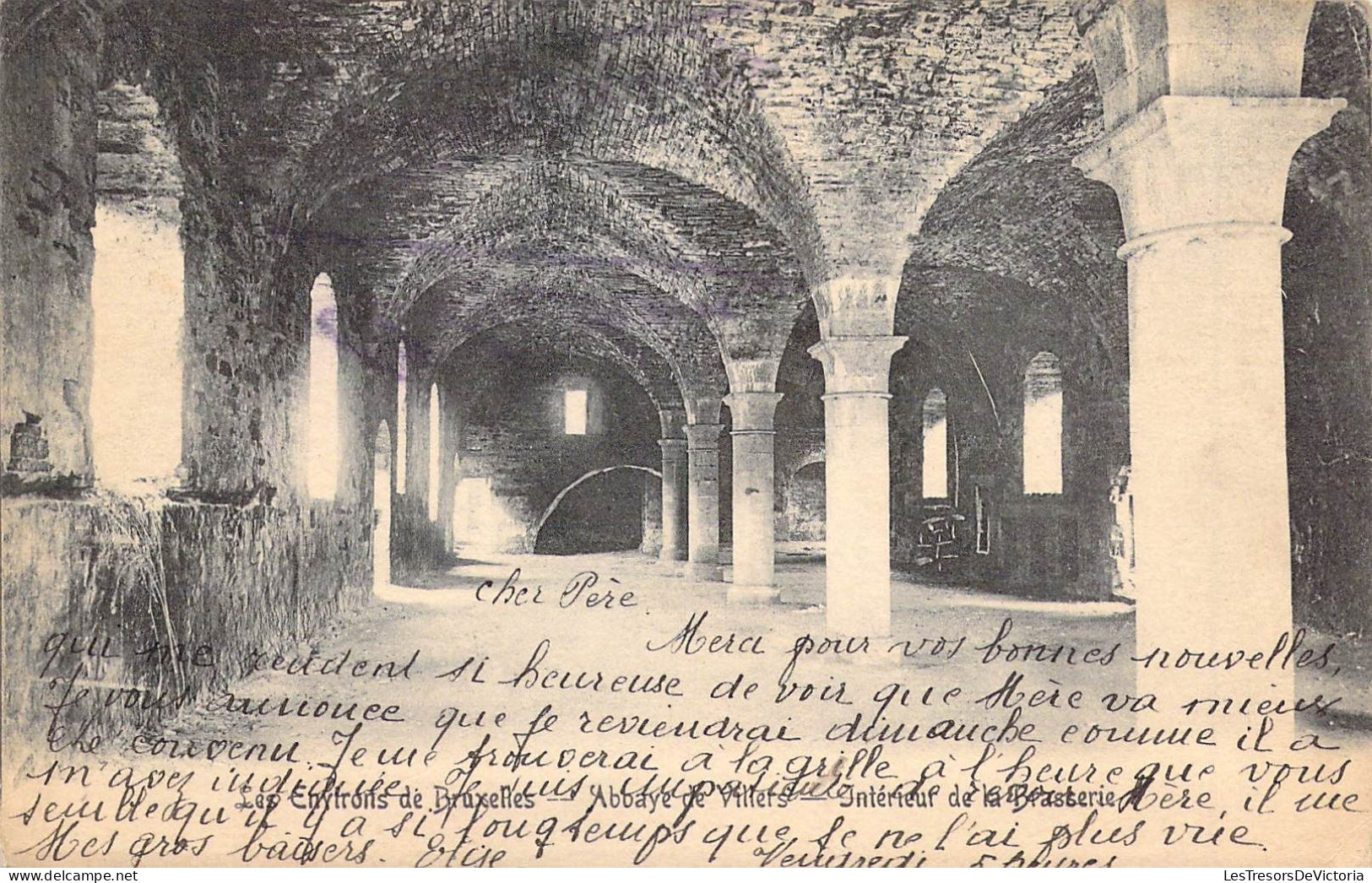 BELGIQUE - VILLERS LA VILLE -  L'Abbaye De Villers - Intérieur Et La Brasserie - E Nels - Carte Postale Ancienne - Villers-la-Ville