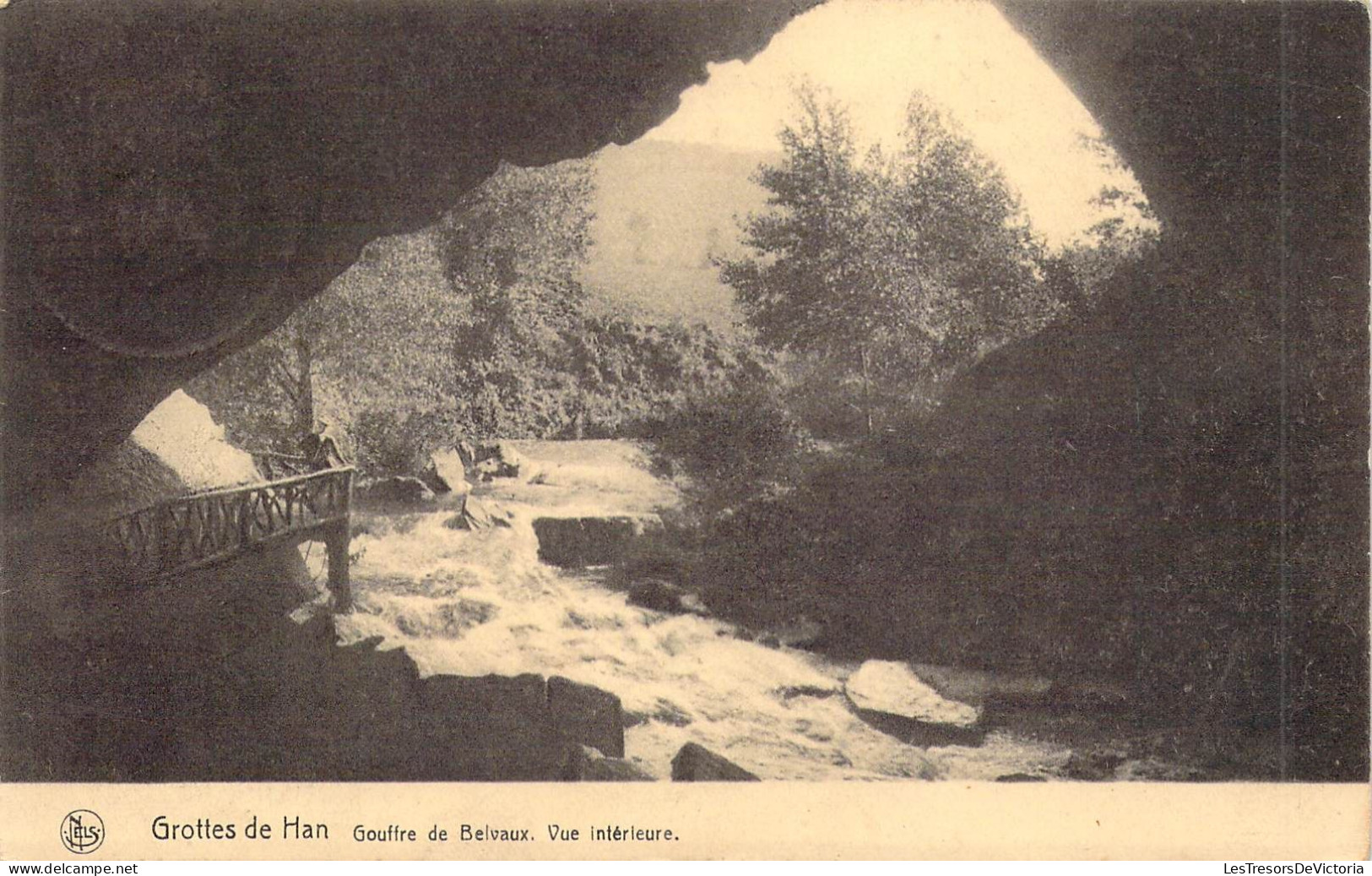 BELGIQUE - GROTTES DE HAN - Gouffre De Belvaux - Vue Intérieure - Carte Postale Ancienne - Andere & Zonder Classificatie