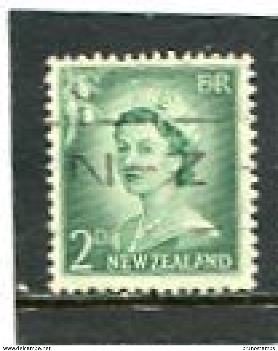 NEW ZEALAND - 1956  2d  QUEEN ELISABETH DEFINITIVE  NO STARS  FINE USED - Used Stamps