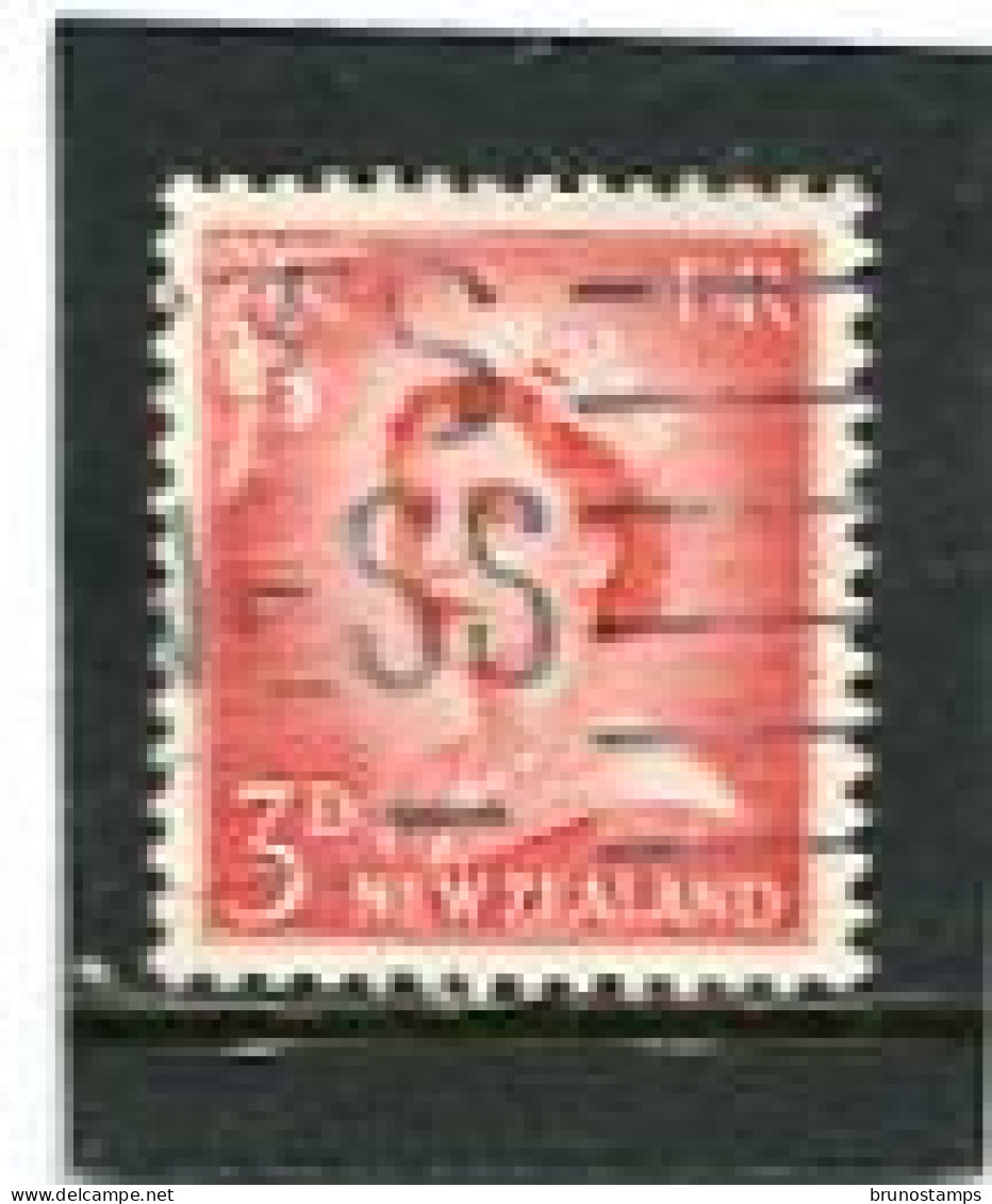 NEW ZEALAND - 1956  3d  QUEEN ELISABETH DEFINITIVE  NO STARS  FINE USED - Used Stamps