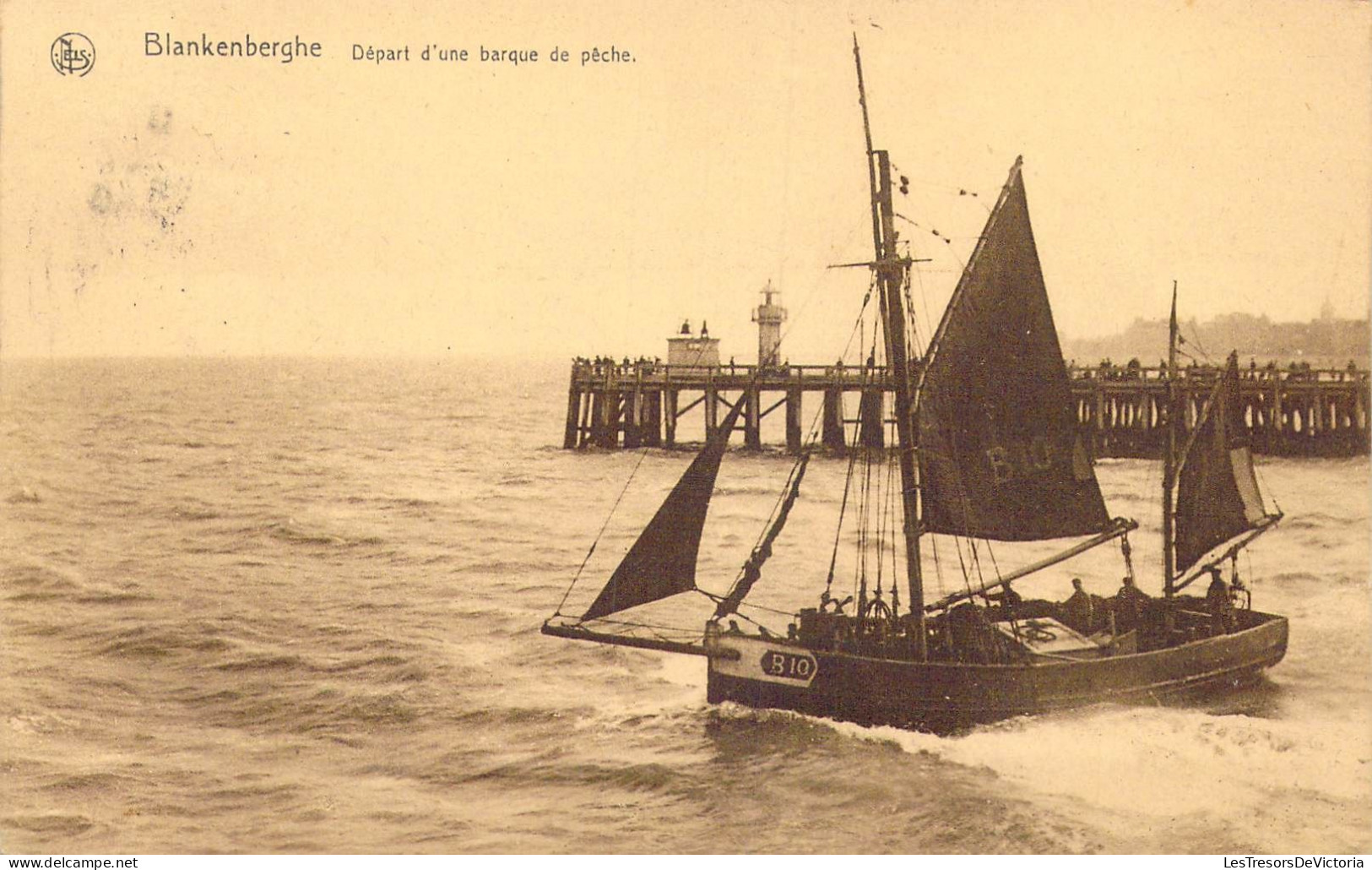 BELGIQUE - Blankenberghe - Départ D'une Barque De Pêche - Carte Postale Ancienne - Blankenberge