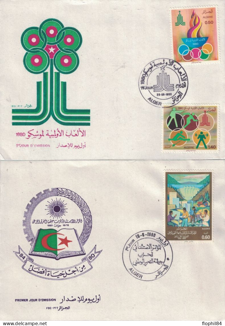 ALGERIE - 8 ENVELOPPES - 1er JOUR DE L'ANNEE 1980 . - Algérie (1962-...)