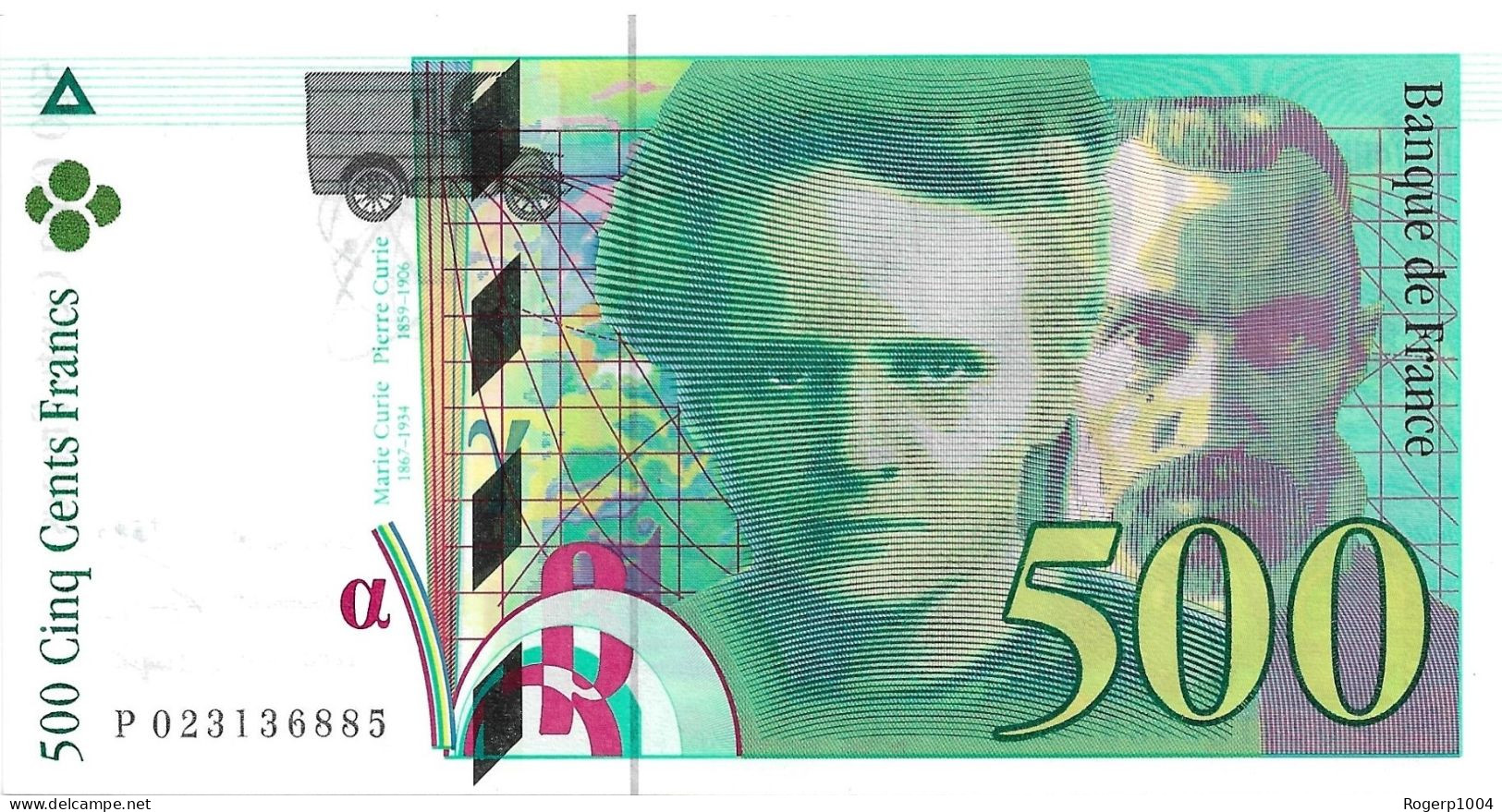 FRANCE * 500 Francs * Pierre Et Marie Curie * Date 1994 * F.76.01 * État N/UNC * - 500 F 1994-2000 ''Pierre Et Marie Curie''