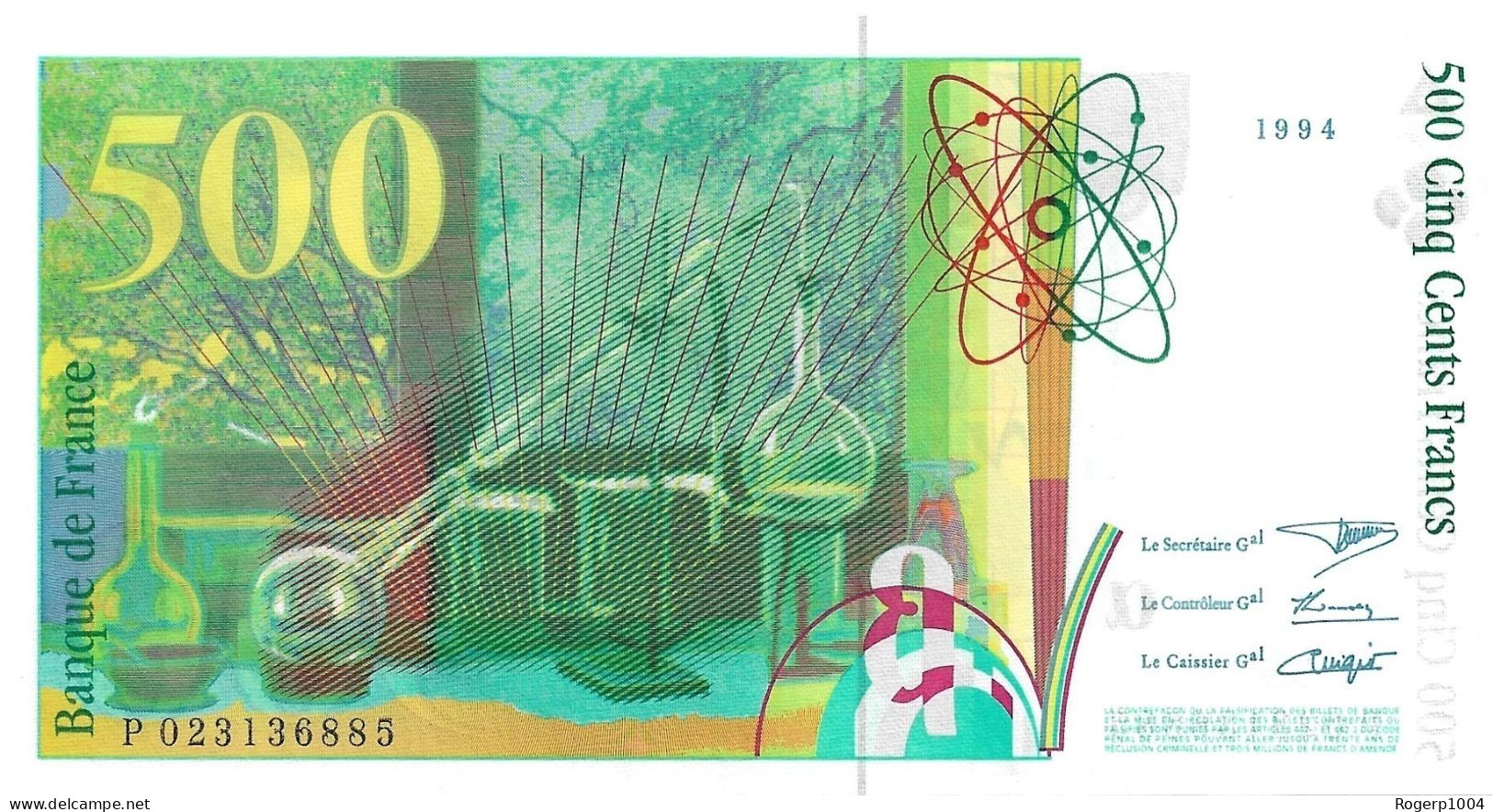 FRANCE * 500 Francs * Pierre Et Marie Curie * Date 1994 * F.76.01 * État N/UNC * - 500 F 1994-2000 ''Pierre En Marie Curie''