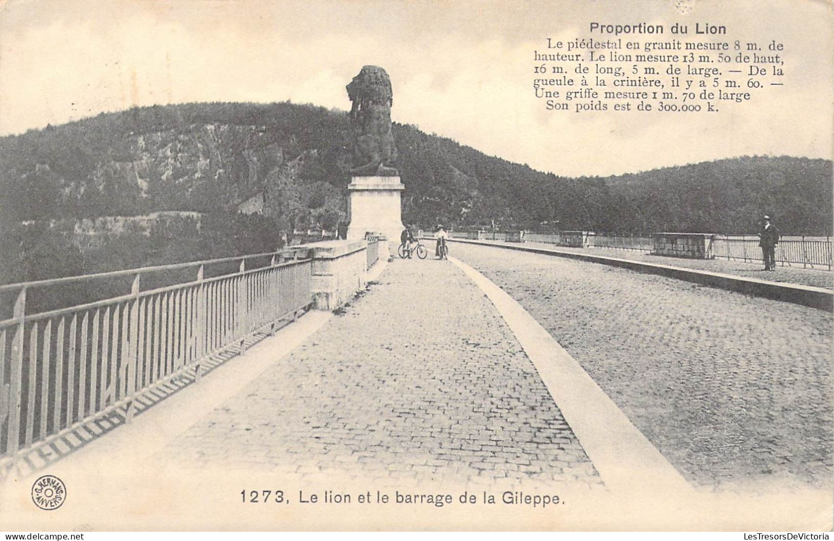 BELGIQUE - GILEPPE - Le Lion Et Le Barrage De La Gileppe - Carte Postale Ancienne - Gileppe (Dam)