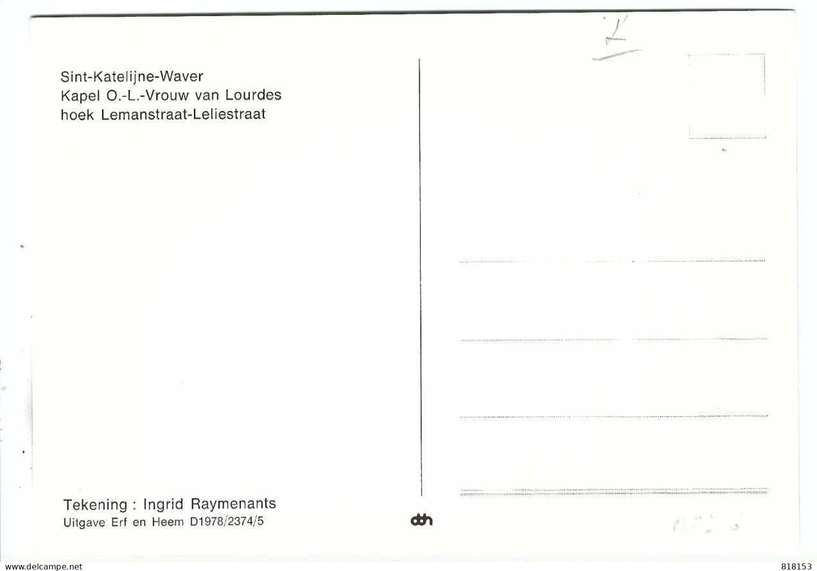 Sint-Katelijne-Waver   Kapel  O L Vrouw V  Lourdes  Hoek Lemanstraat-Leliestraat - Sint-Katelijne-Waver