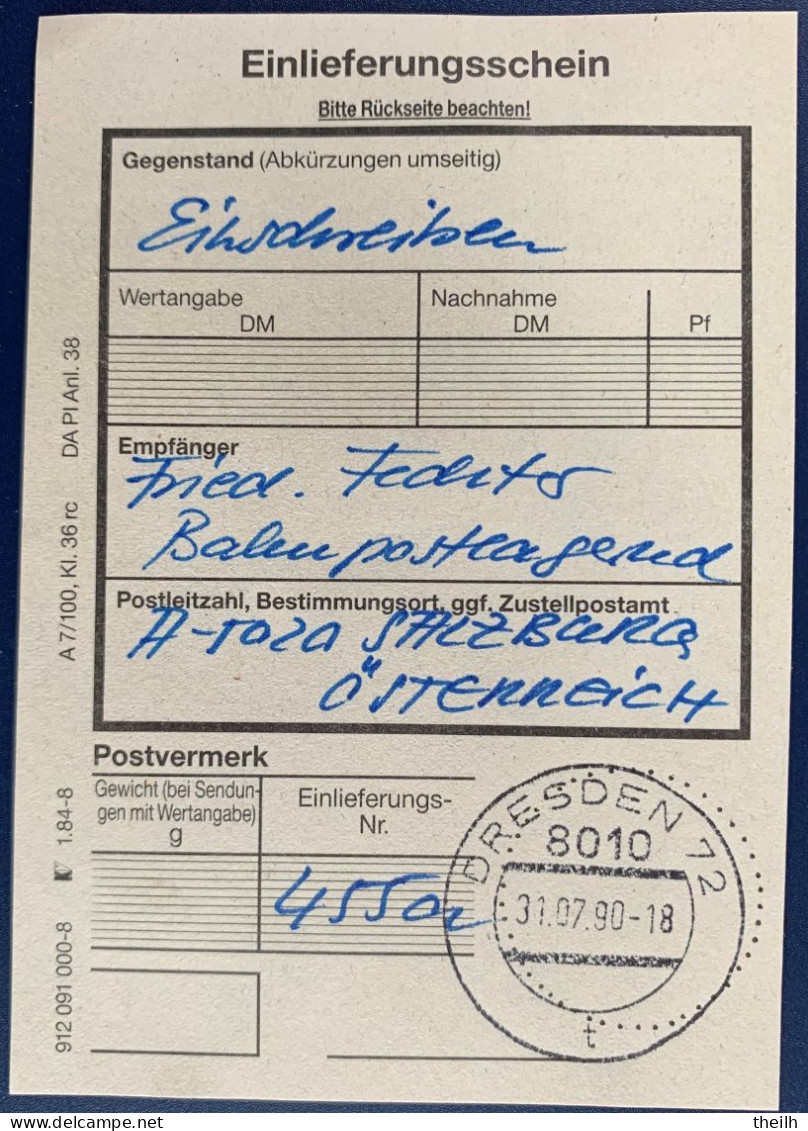DDR Ganzsache, Mi.Nr. U4, 1990 - Briefomslagen - Gebruikt