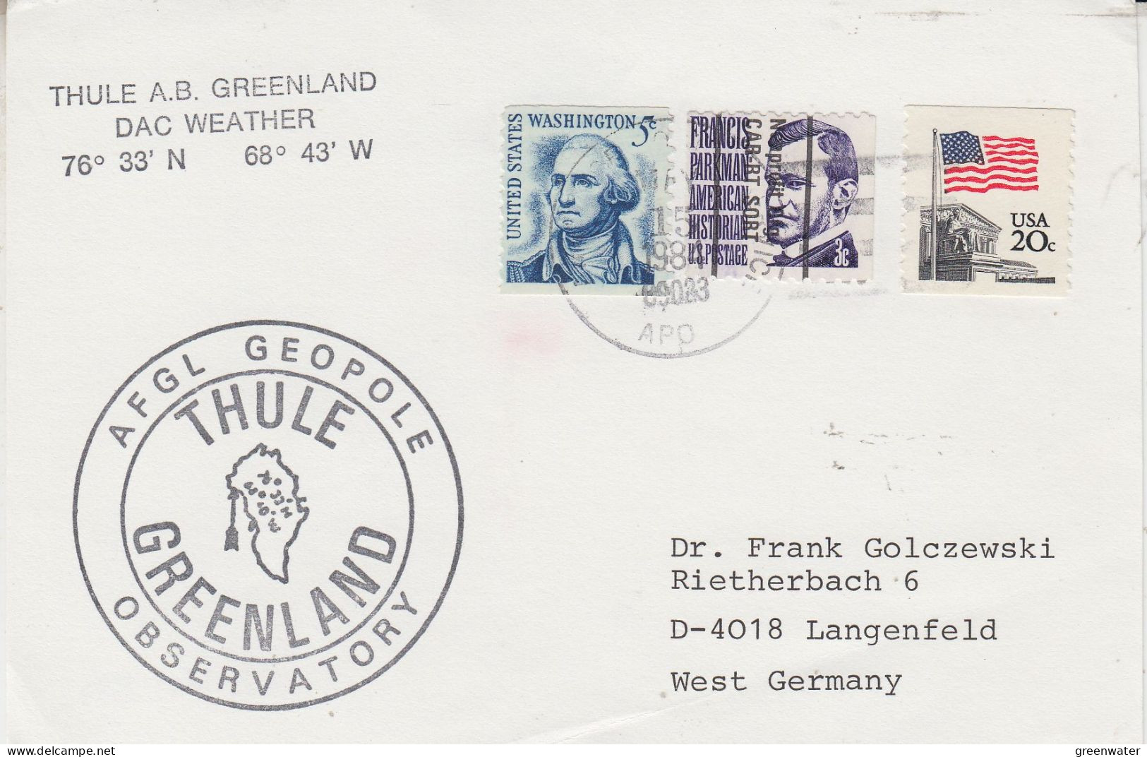 USA AFGL Geopole Observatory Thule Greenland Ca MAY 15 1984 (SD200) - Research Programs