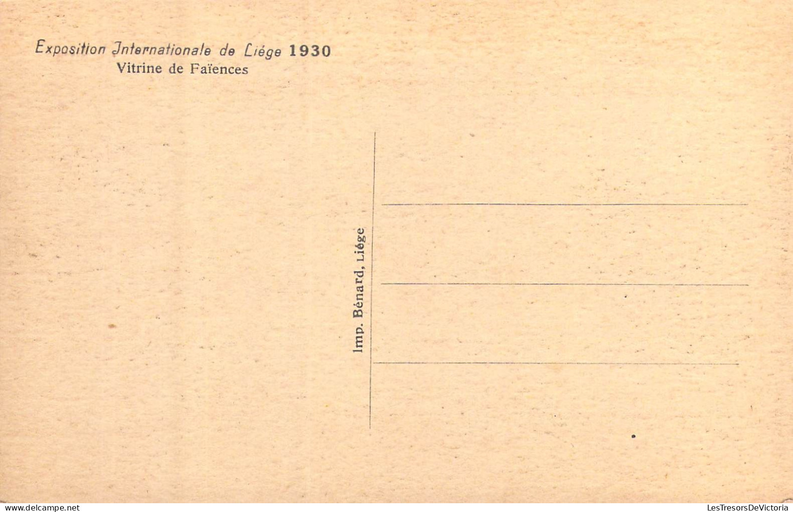 BELGIQUE - Liège - Exposition Internationale De Liège 1930 - Vitrine De Faïences - Carte Postale Ancienne - Liège