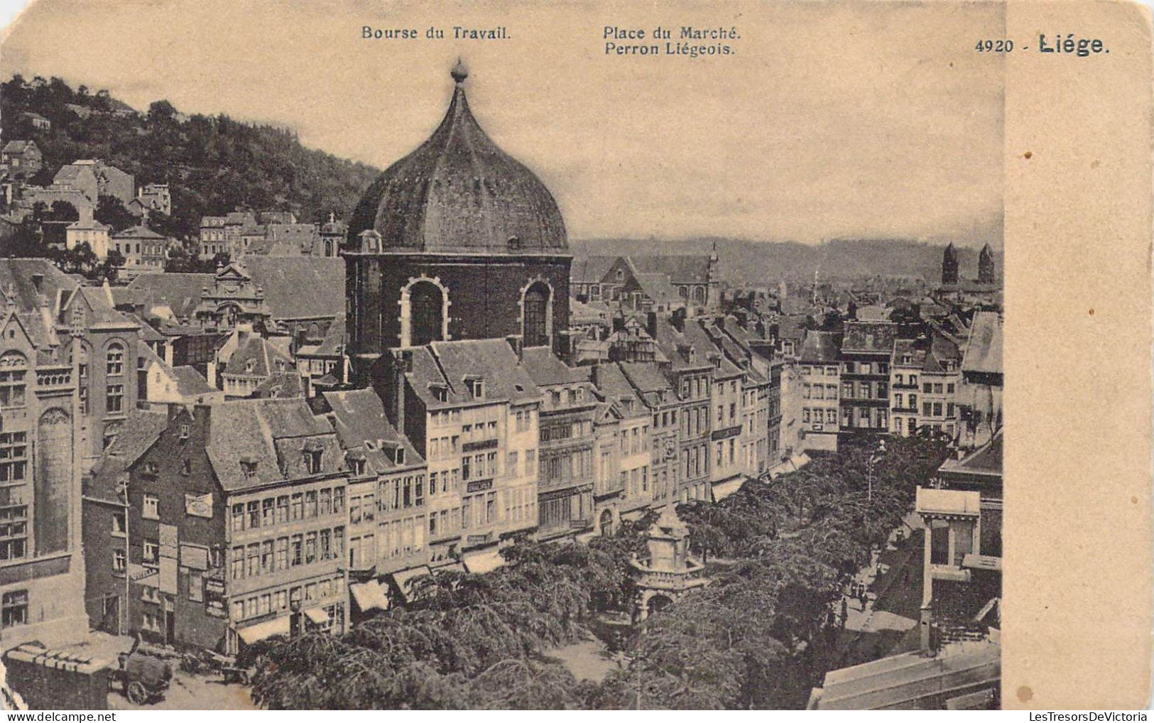 BELGIQUE - Liège - Place Du Marché - Bourse Du Travail - Carte Postale Ancienne - Liège