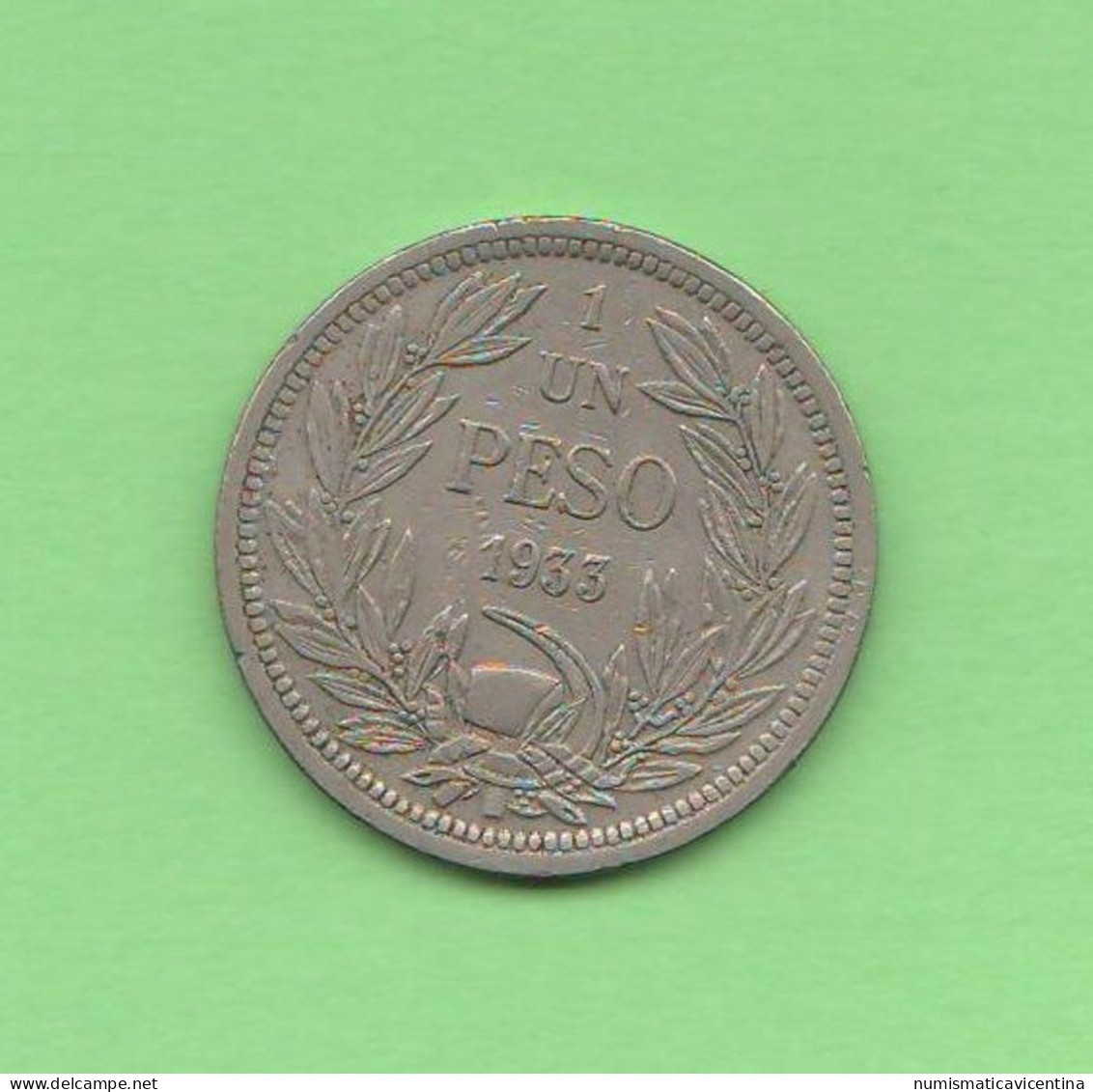 Chile 1 Peso 1933 Cile Nickel Typologic Coin - Chili