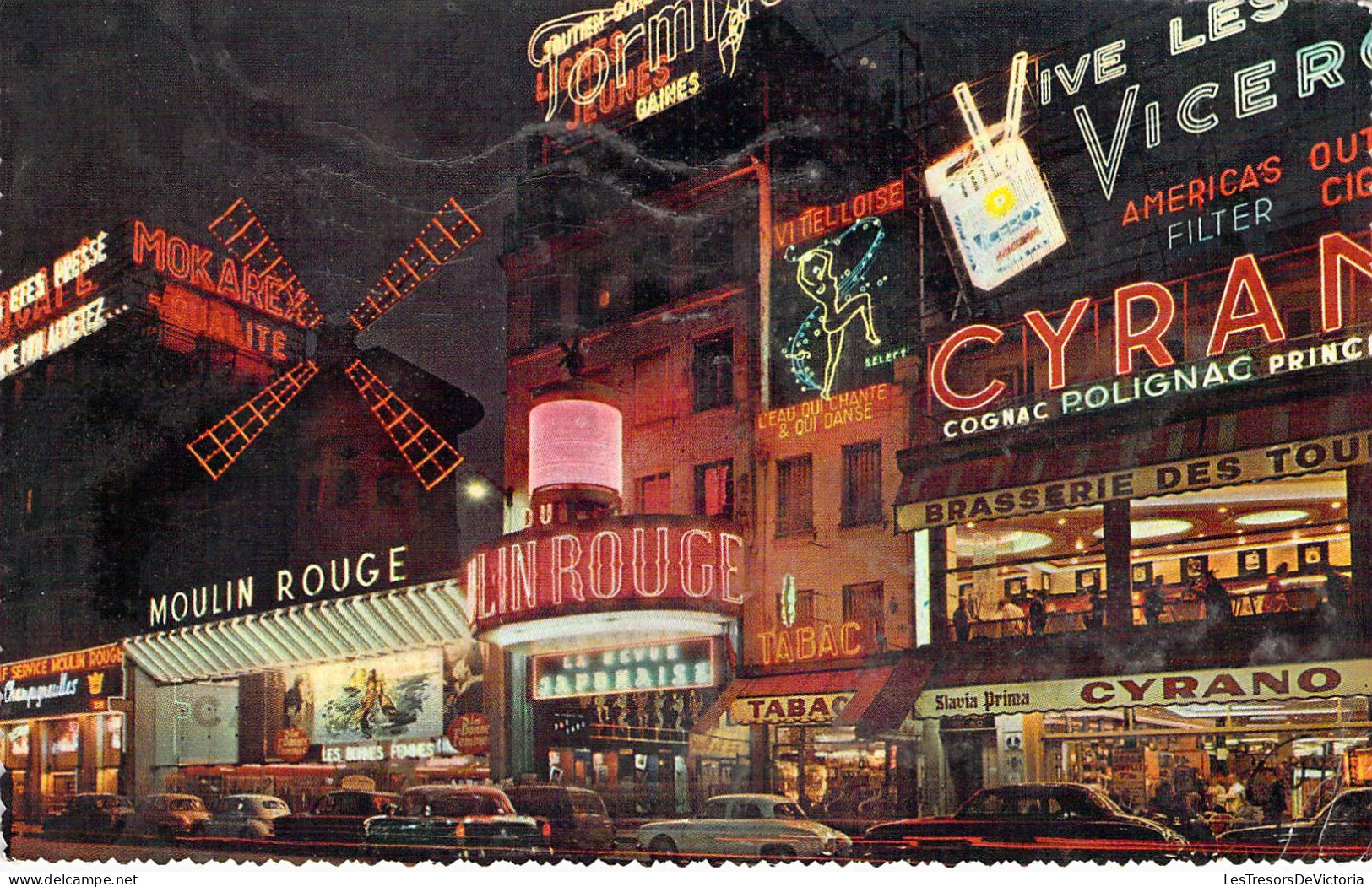 CPA - France - 75 - PARIS - Montmartre La Nuit - Le Moulin Rouge - Carte Postale Ancienne - Autres Monuments, édifices