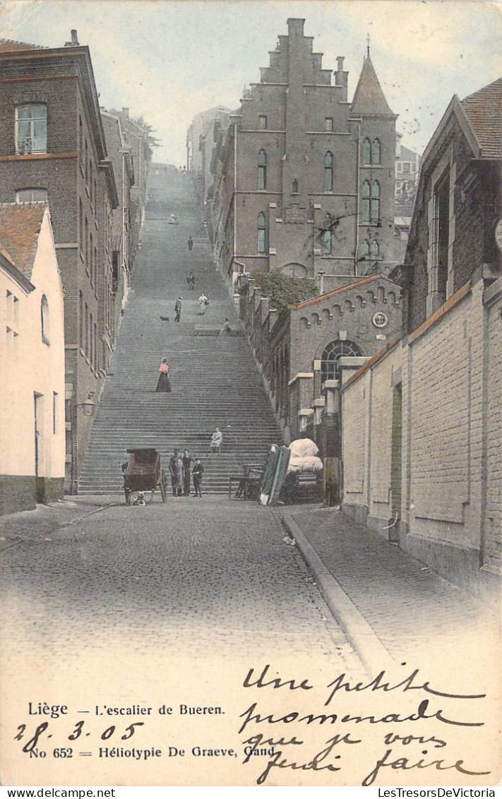 BELGIQUE - Liège - L'escalier De Bueren - Carte Postale Ancienne - Liège