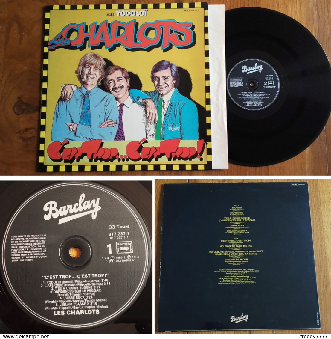 RARE French LP 33t RPM (12") LES CHARLOTS «C'est Trop...C'est Trop !» (1983) - Collector's Editions