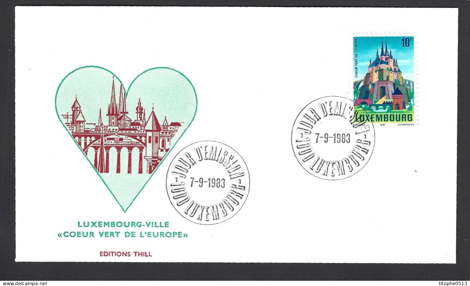 LUXEMBOURG. N°1035 De 1983 Sur Enveloppe 1er Jour (FDC). Coeur Vert De L'Europe. - Protection De L'environnement & Climat