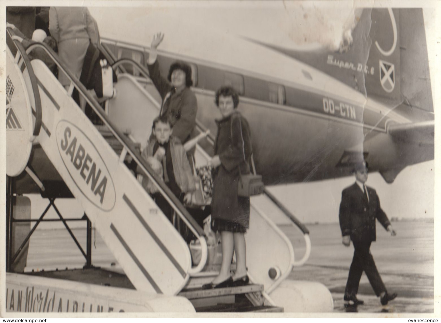 Brussels Airport : Bruxelles ; Photo 17.5x12.5cm, Super DC6 (trace Pli)  ///  Ref. Juillet 23 / BO Photo - Brüsseler Flughafen