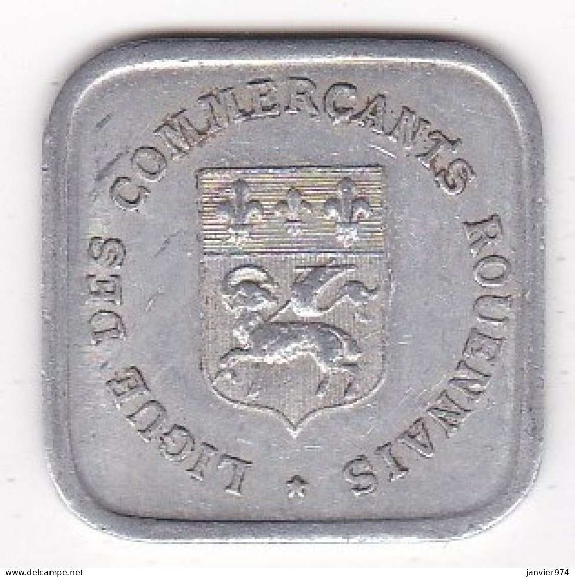 76 . Seine-Maritime. Rouen. Ligue Des Commerçants Rouennais . 25 Centimes 1920, En Aluminium - Monétaires / De Nécessité