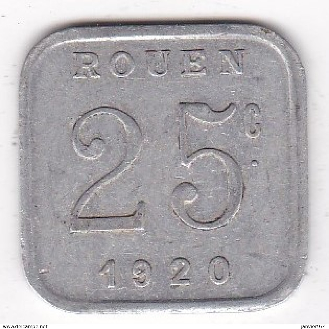 76 . Seine-Maritime. Rouen. Ligue Des Commerçants Rouennais . 25 Centimes 1920, En Aluminium - Monétaires / De Nécessité