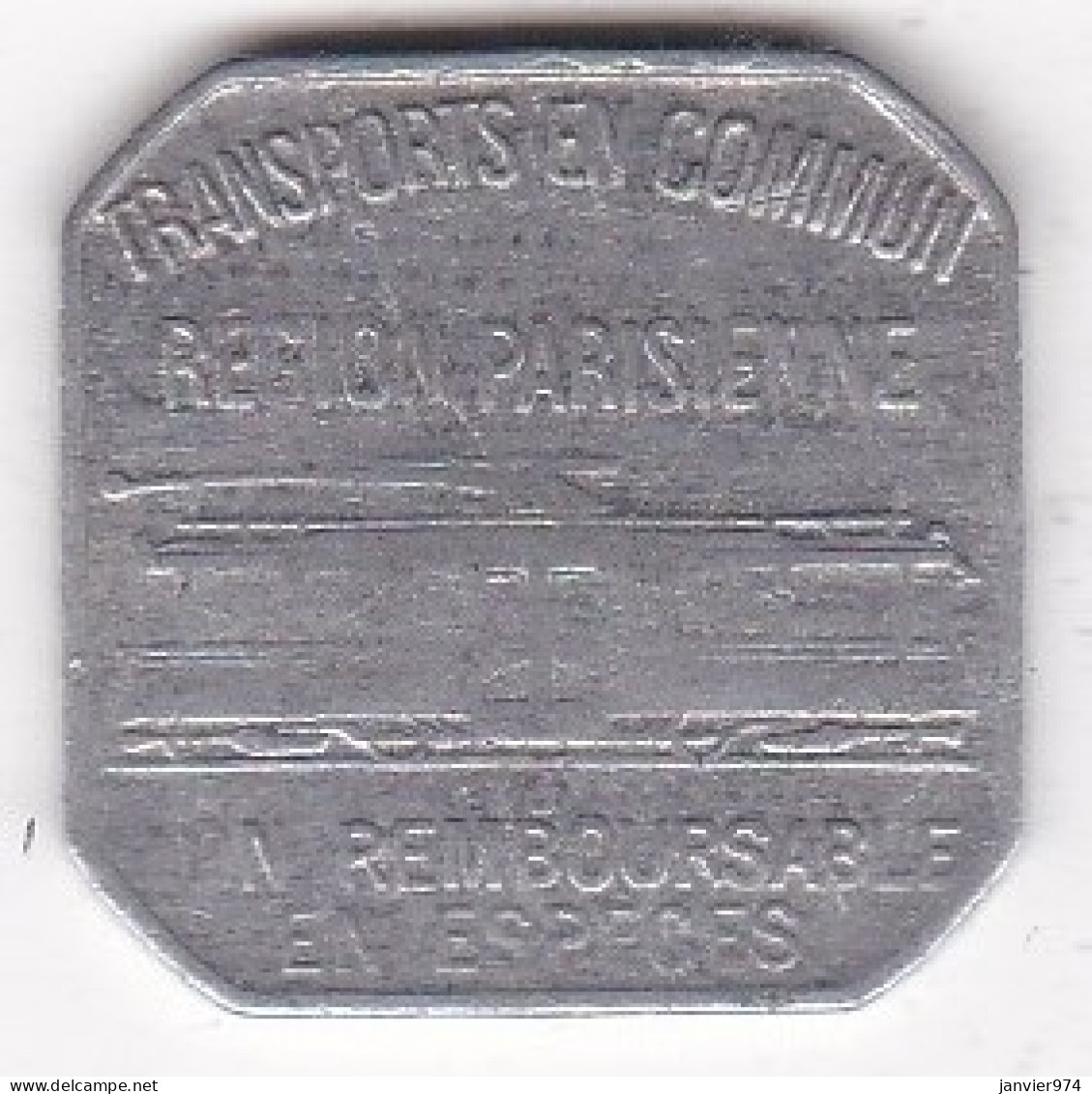 75. Paris Jeton Tramways . Transport En Commun Région Parisienne 25 Centimes 1921 En Aluminium - Notgeld