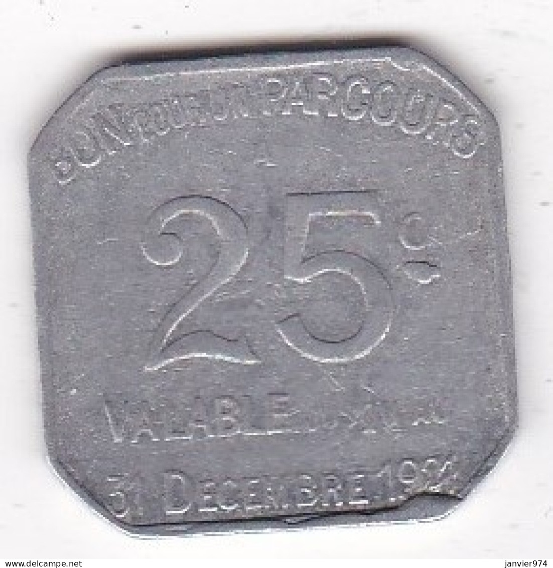 75. Paris Jeton Tramways . Transport En Commun Région Parisienne 25 Centimes 1921 En Aluminium - Monetary / Of Necessity