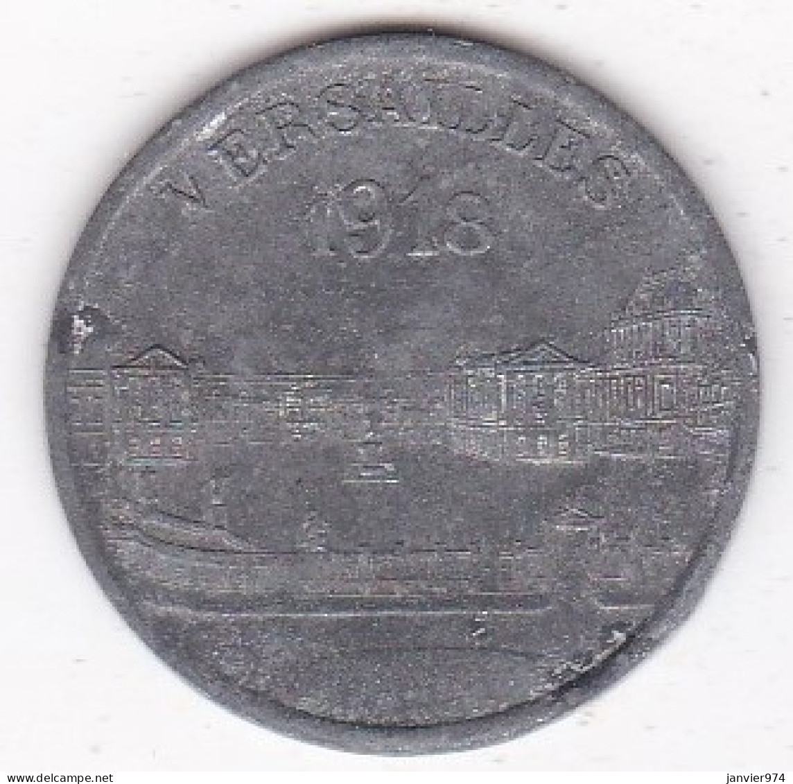 78. Yvelines. Versailles. Groupes Commerciaux De Versailles 25 Centimes 1918, En Zinc Nickelé - Noodgeld