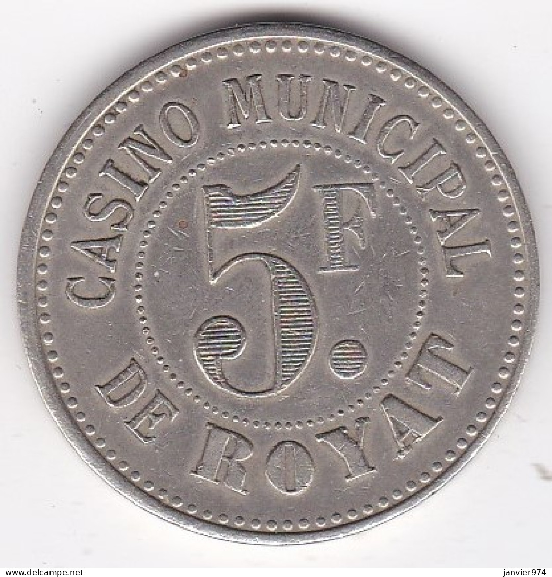 63. Puy De Dôme. Royat. Casino Municipal. 5 Francs, En Maillechort. - Casino