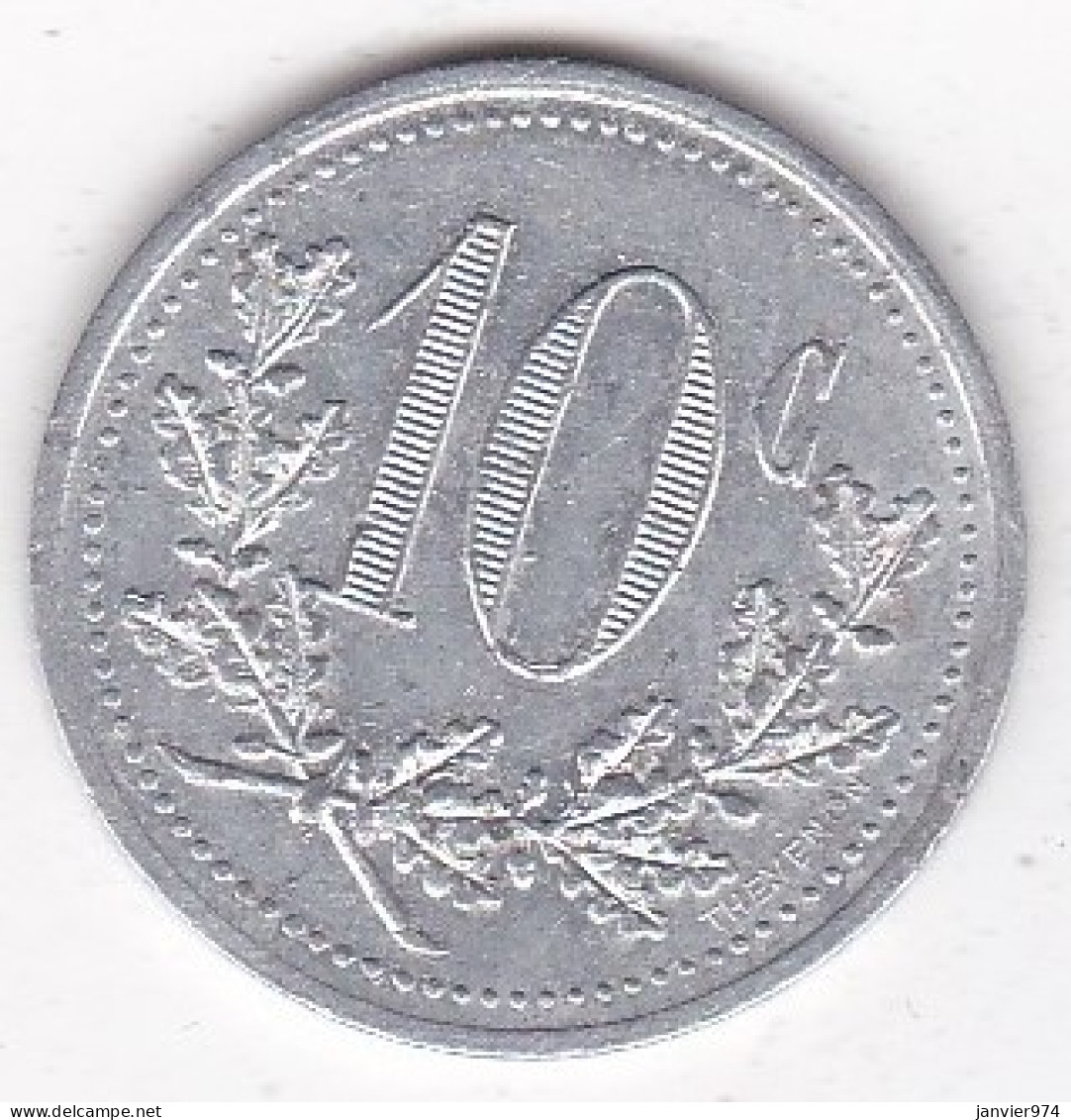 02 . Aisne. Union Commerciale D Hirson 10 Centimes 1921, En Aluminium. - Noodgeld